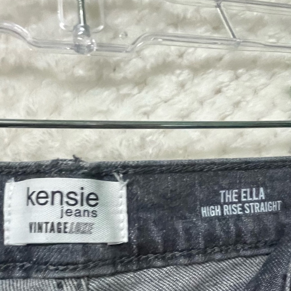 Kensie Womens The Ella High Rise Straight Jeans Size 6 Charcoal Cotton - Picture 2 of 6